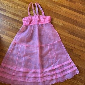 Shear organza slip dress